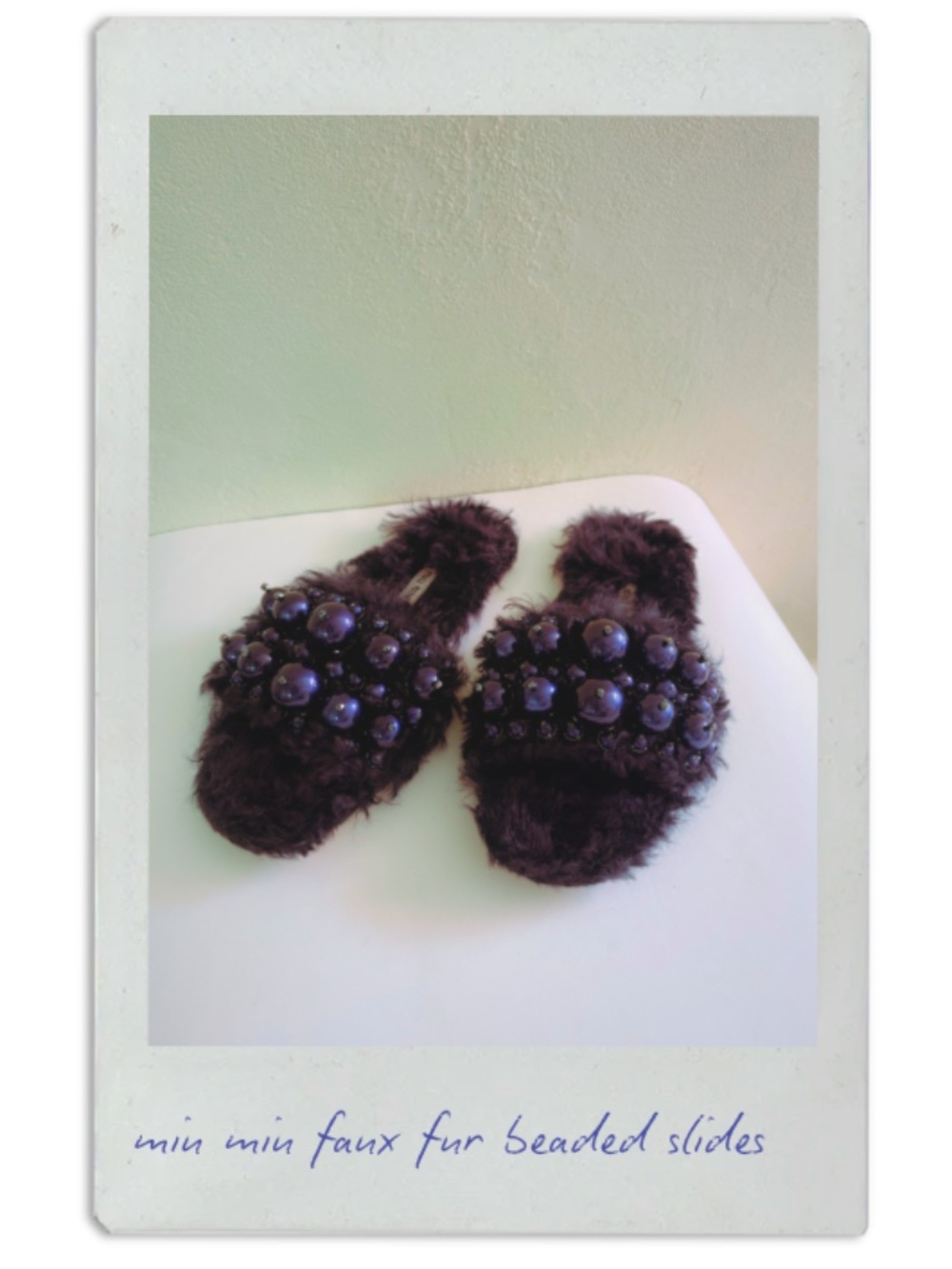 miu miu furry beaded slides